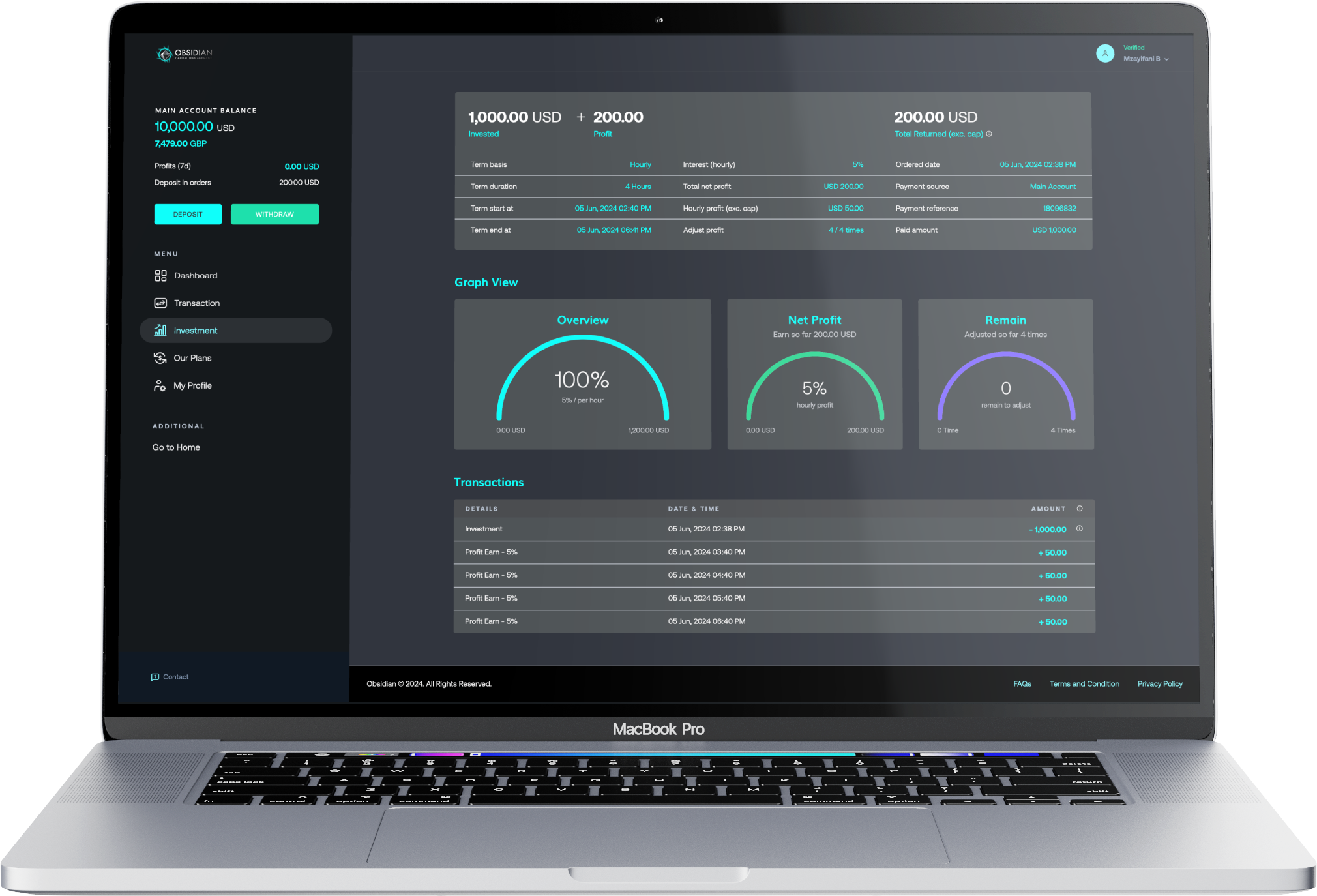 Investment Portal Dashboard
